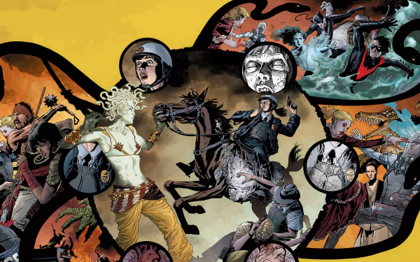Nightwing medusa Mr. Freeze (DC Comics) Comic collage HD Desktop Wallpaper | Background Image