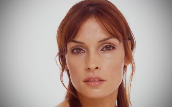 Close-up portrait of Dutch actress Famke Janssen, captured in HD quality for a PC desktop wallpaper and background.