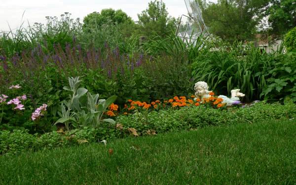 man made Cherub Statue HD Desktop Wallpaper | Background Image