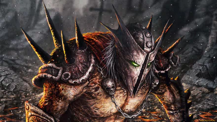 A striking HD desktop wallpaper featuring Spawn, the iconic comic character. The image captures his fierce look with dramatic lighting and an intense atmosphere.