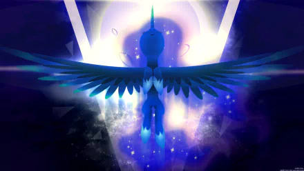 A vibrant HD wallpaper featuring Princess Luna from My Little Pony: Friendship Is Magic, showcasing her majestic wings against a cosmic background.