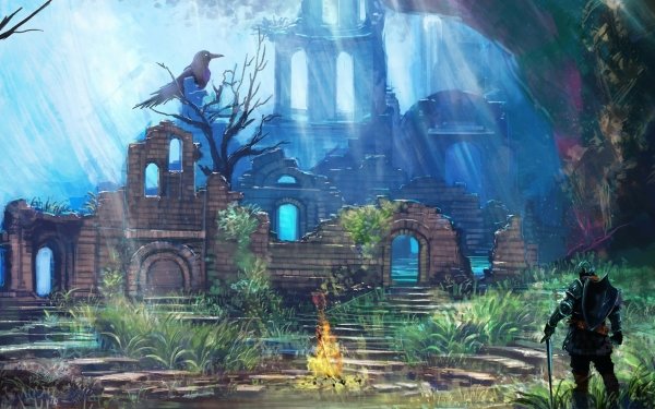 Video Game Dark Souls Bonfire HD Wallpaper | Background Image