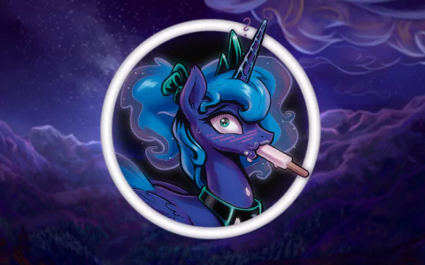 HD PC desktop wallpaper featuring Princess Luna from the TV show My Little Pony: Friendship Is Magic against a starry night sky background.