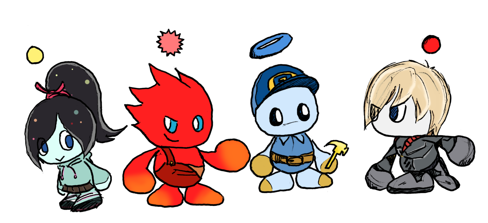 HD PC desktop wallpaper collage featuring chibi Sonic the Hedgehog characters (Chao), alongside Vanellope von Schweetz and Wreck‑It Ralph movie-style figures in a playful lineup.