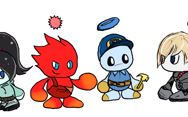 HD PC desktop wallpaper collage featuring chibi Sonic the Hedgehog characters (Chao), alongside Vanellope von Schweetz and Wreck‑It Ralph movie-style figures in a playful lineup.