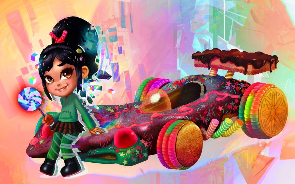 Movie Wreck-It Ralph Vanellope von Schweetz Candy Car Kart Lollipop HD Wallpaper | Background Image