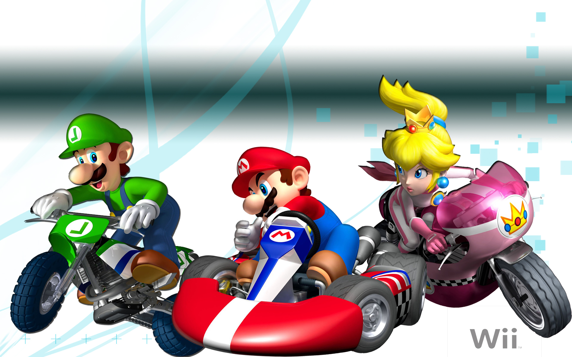 Download Luigi Mario Princess Peach Video Game Mario Kart Wii Hd Wallpaper By Linkintek06 0420