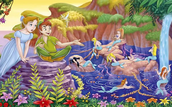 Movie Peter Pan (1953) Peter Pan Mermaid Wendy Darling Lagoon HD Wallpaper | Background Image