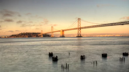 San Francisco man made Bay Bridge HD Desktop Wallpaper | Background Image