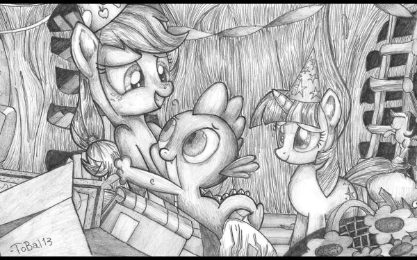 Spike (My Little Pony) Twilight Sparkle Applejack (My Little Pony) TV Show My Little Pony: Friendship Is Magic HD Desktop Wallpaper | Background Image