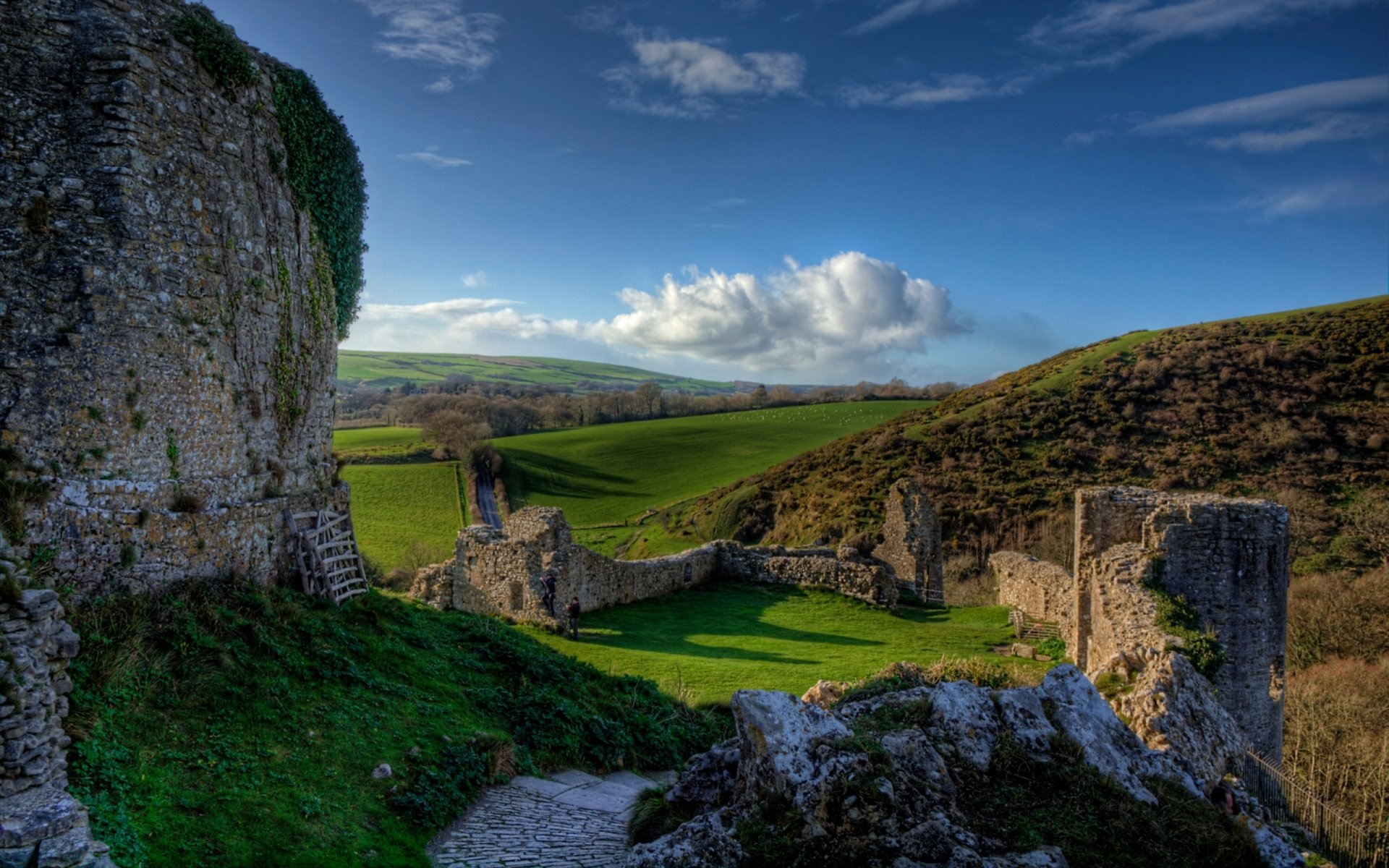 Download Man Made Corfe Castle HD Wallpaper