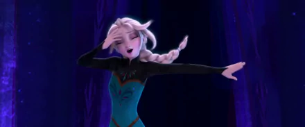 Elsa from the movie Frozen performs a captivating pose, showcasing her iconic ice powers. This vibrant HD wallpaper captures the enchanting essence of the film.