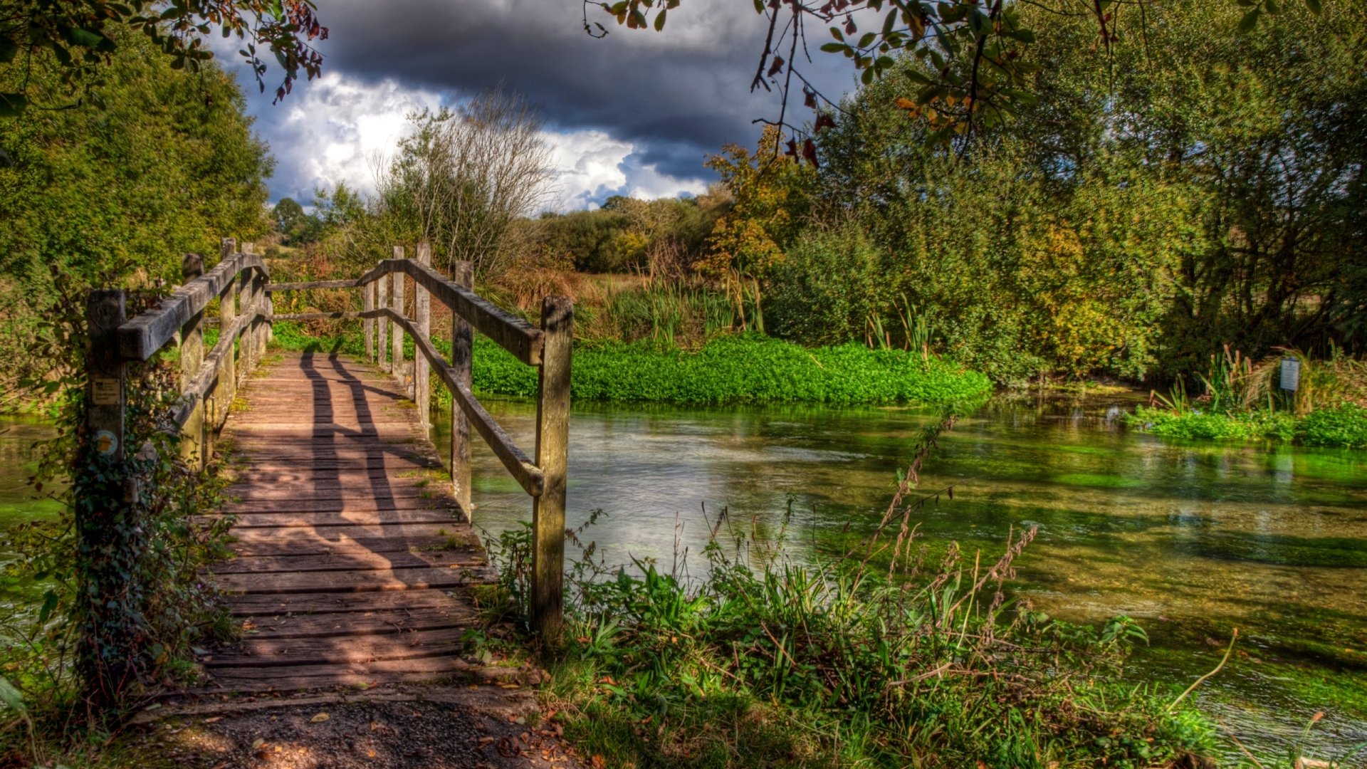 Serene Wooden Bridge Over Tranquil Stream - HD Nature Wallpaper ...