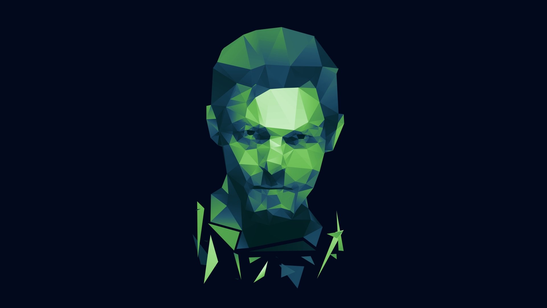 Low-poly art portrait of Daryl Dixon from The Walking Dead, designed as a 4K Ultra HD PC desktop wallpaper with a dark, geometric style.