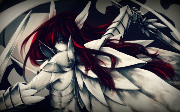 Anime Fairy Tail Erza Scarlet Armor Red Hair Long Hair Espada Fondo de pantalla HD | Fondo de Escritorio