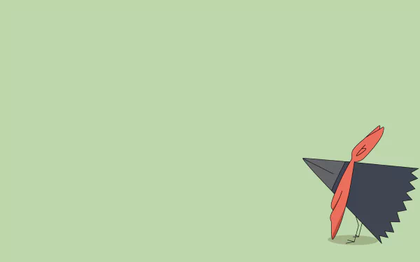 Anime-style Nichijō character with a red scarf and dark cape on a plain green background, designed as an HD PC desktop wallpaper and background.