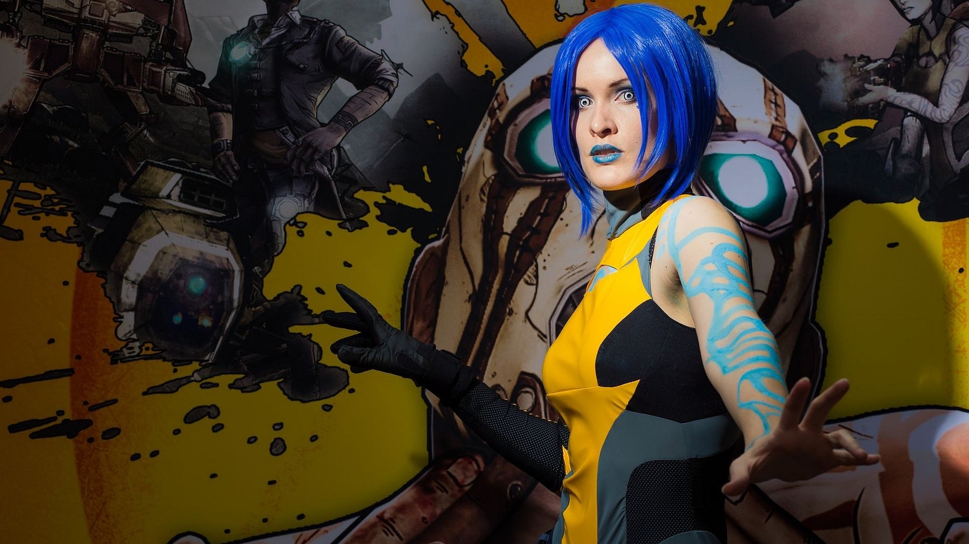 Neon Blue Cosplay — Sci‑Fi Heroine HD Wallpaper | 1920x1079 | Wallpaper ...