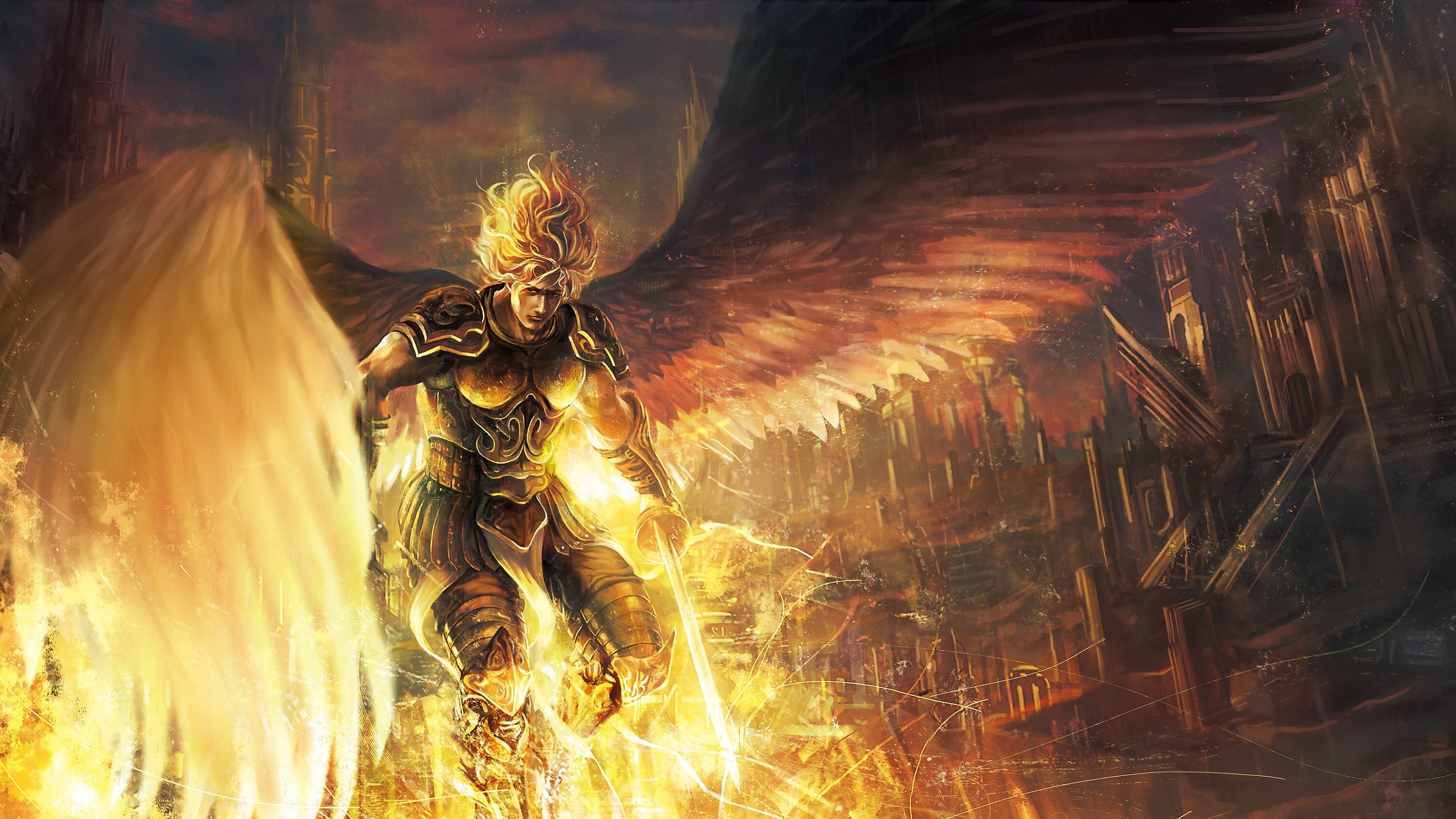 Fantasy Angel Warrior HD Wallpaper | Background Image | 2900x1631