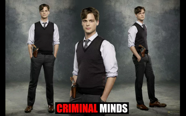 A stylish HD desktop wallpaper featuring a character from the TV show Criminal Minds, showcasing a confident pose in a sleek outfit with a sidearm.