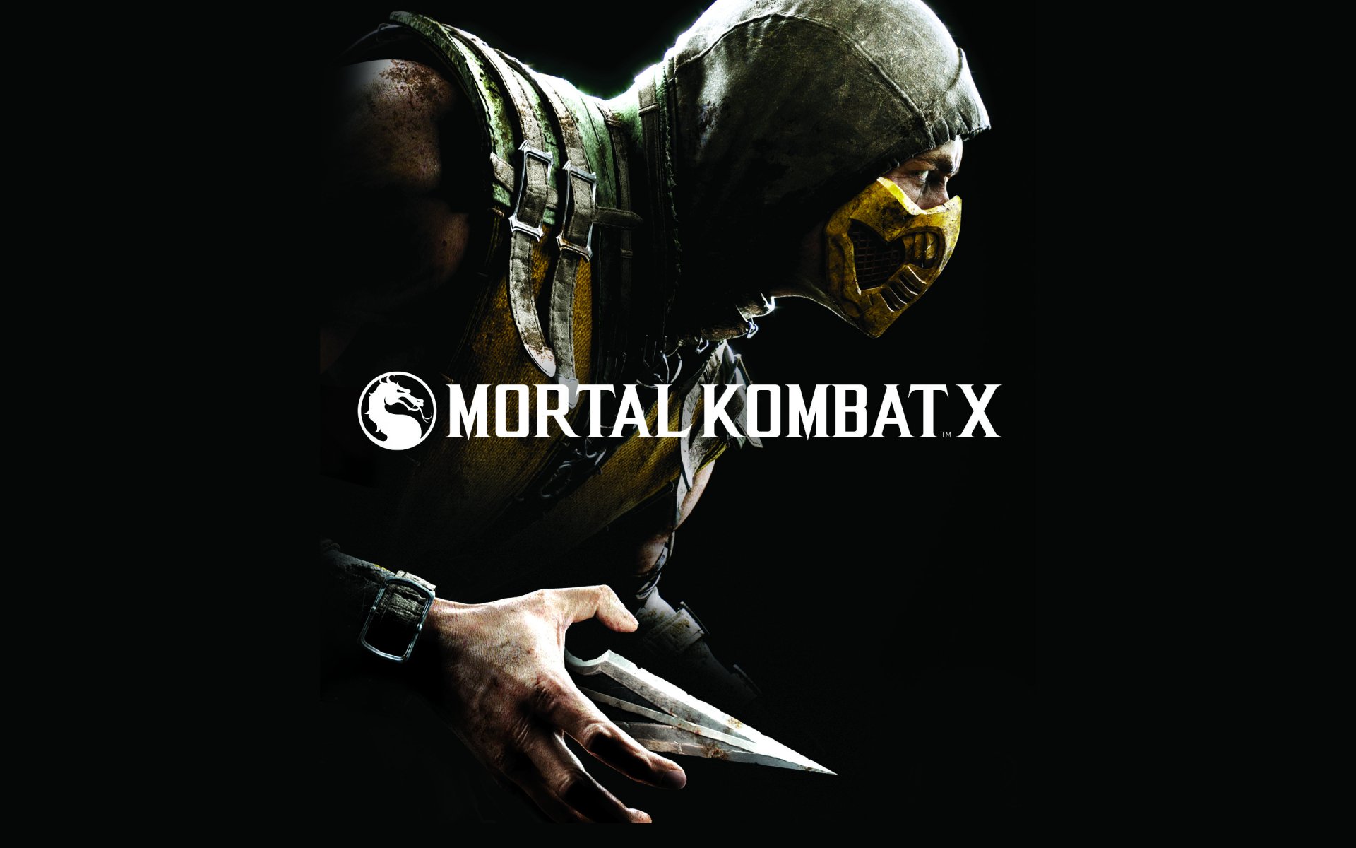HD Mortal Kombat X desktop wallpaper featuring a poised ninja character on a dark background.