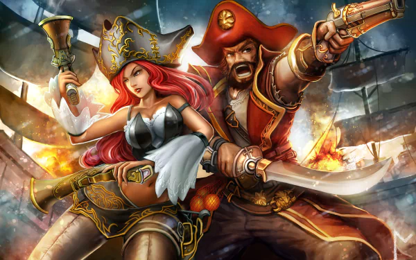 Gangplank (League Of Legends) Miss Fortune (League Of Legends) video game League Of Legends HD Desktop Wallpaper | Background Image