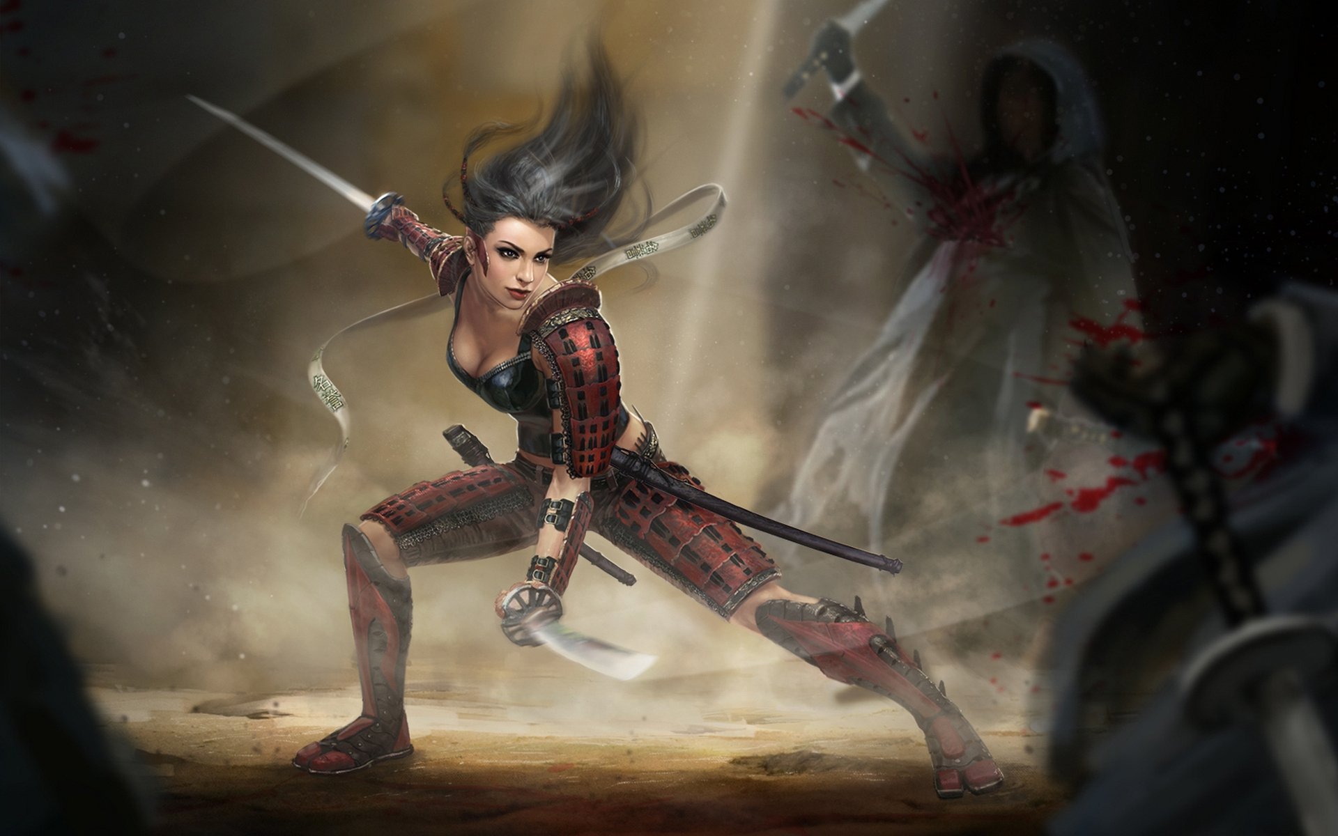 Samurai Warrior Wallpaper: Battle Stance in the Mist - Heroscreen🐯 ...