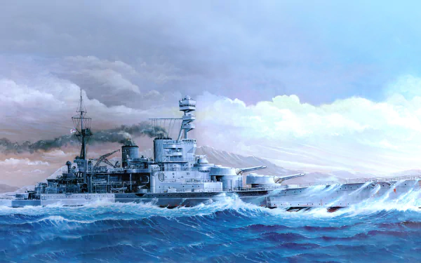 HMS Repulse (1916) warship battlecruiser military Royal Navy HD Desktop Wallpaper | Background Image