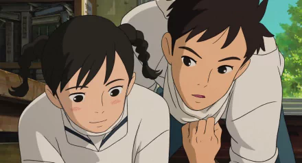 HD wallpaper featuring characters from 'From Up On Poppy Hill' with a detailed animated background.