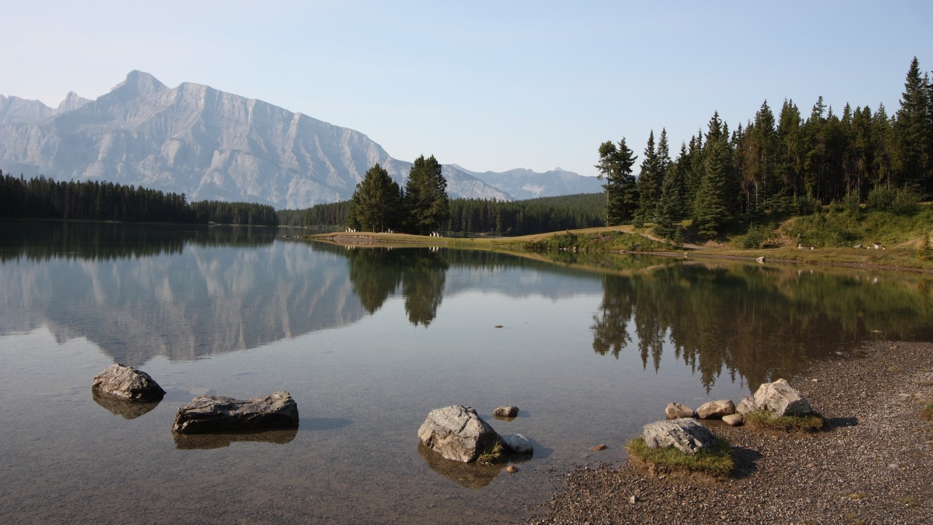 Download Nature Two Jack Lake HD Wallpaper