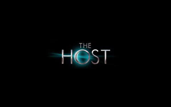 Logo for the movie The Host (2013) displayed against a dark background, designed as a high-definition PC desktop wallpaper.