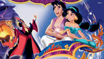 Iago (Aladdin) Jafar Princess Jasmine Aladdin movie Aladdin (1992) HD Desktop Wallpaper | Background Image