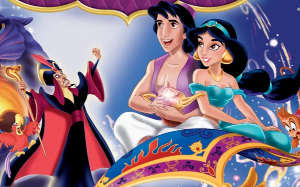 Iago (Aladdin) Jafar Princess Jasmine Aladdin movie Aladdin (1992) HD Desktop Wallpaper | Background Image
