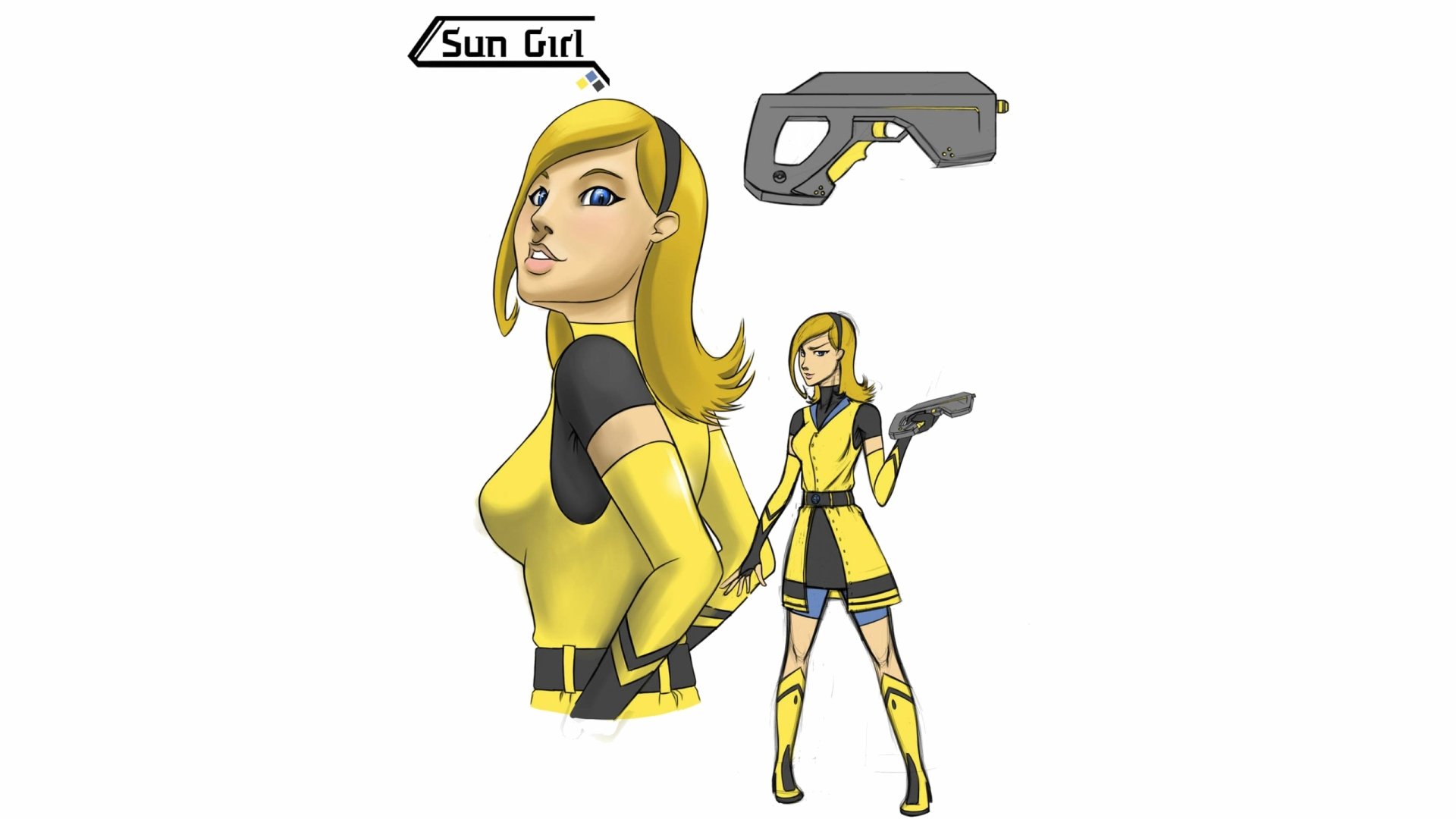 Download Comic Sun Girl HD Wallpaper