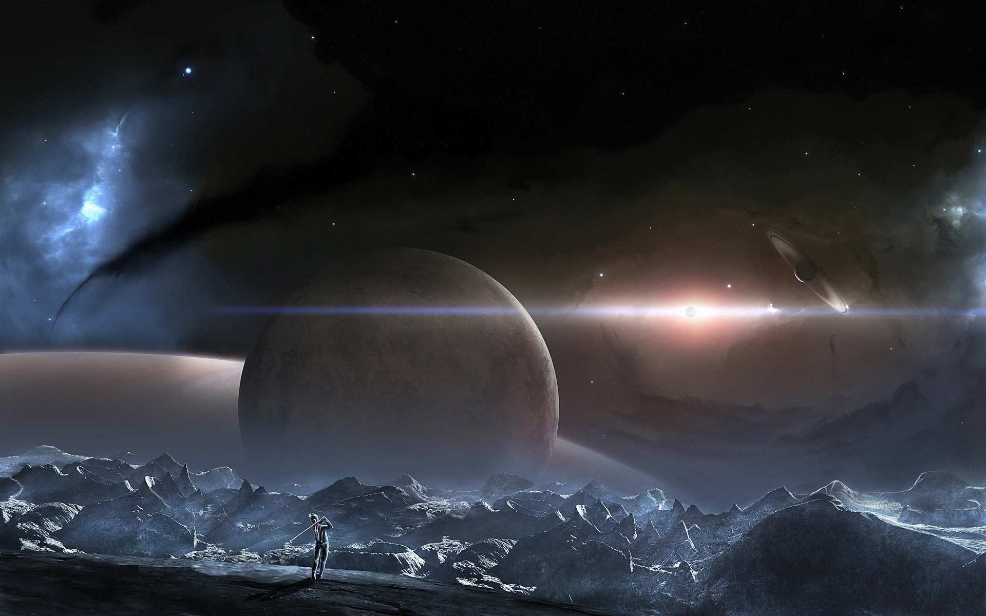 Sci Fi Planetscape HD Wallpaper