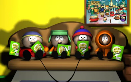 Chef (South Park) Mr. Mackey alien Ike Broflovski Wendy Testaburger Kyle Broflovski Eric Cartman Stan Marsh Kenny McCormick TV Show South Park HD Desktop Wallpaper | Background Image