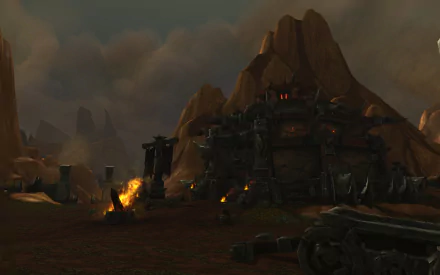 HD PC desktop wallpaper featuring a dark, fiery fortress from World of Warcraft: Warlords of Draenor, highlighting the game's intense and immersive environment.