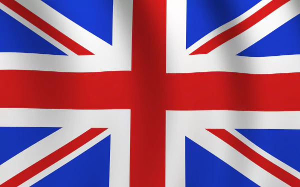 A close-up of the Union Jack flag, featuring red and white crosses on a blue background, designed as a high-definition desktop wallpaper and background.