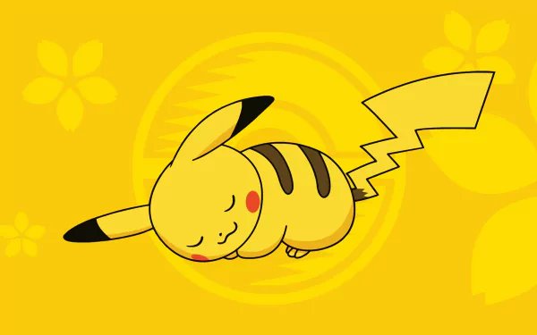 A vibrant HD wallpaper featuring Pikachu from Pokémon Yellow: Special Pikachu Edition, showcasing the beloved character against a bright yellow background.