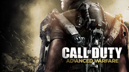 High-definition wallpaper featuring a character from Call of Duty: Advanced Warfare, showcasing a futuristic soldier against a dramatic, explosive background.