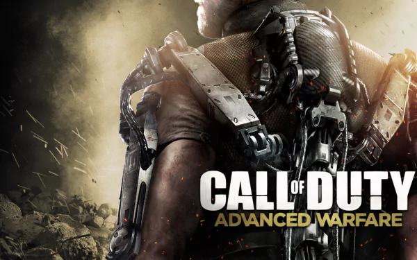 High-definition wallpaper featuring a character from Call of Duty: Advanced Warfare, showcasing a futuristic soldier against a dramatic, explosive background.