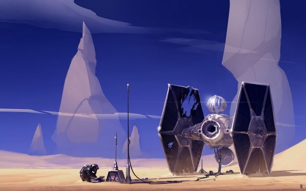 Sci Fi Star Wars TIE Fighter Desert Pilot Spaceship HD Wallpaper | Background Image