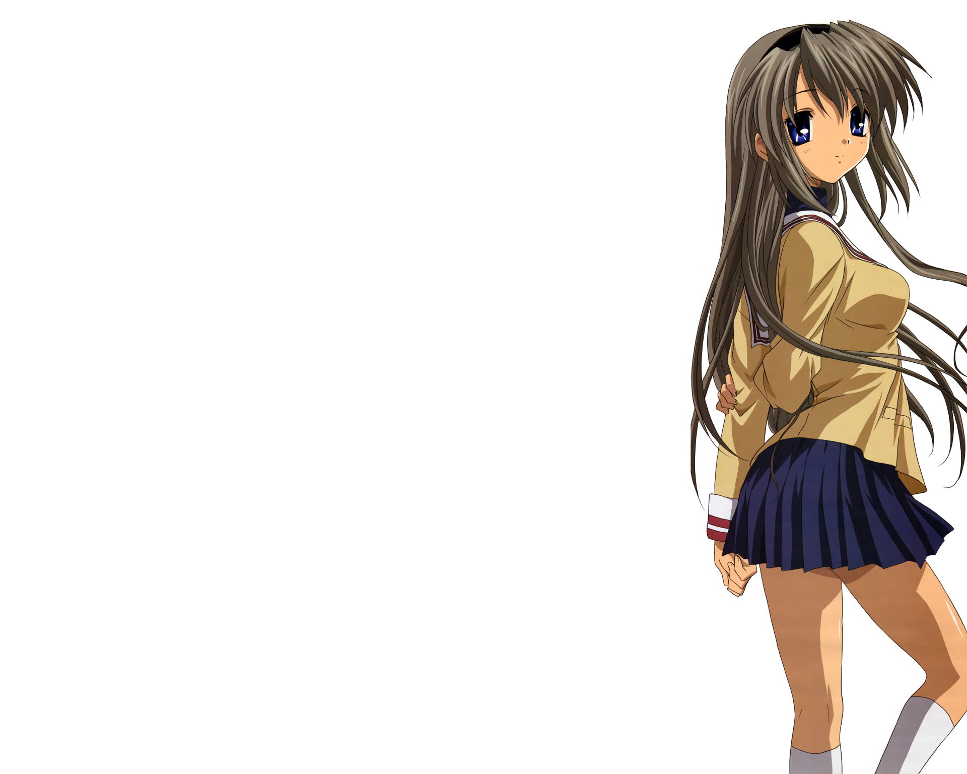 Tomoyo Sakagami from the anime Clannad, depicted in vibrant 4K Ultra HD quality as a PC desktop wallpaper and background.
