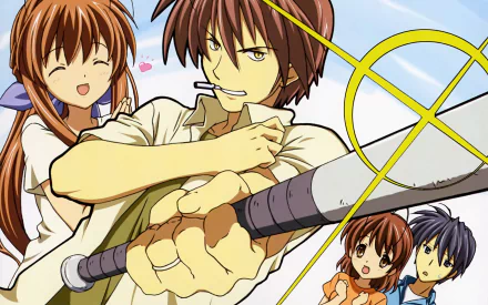 Tomoya Okazaki Nagisa Furukawa Akio Furukawa Sanae Furukawa Anime Clannad HD Desktop Wallpaper | Background Image