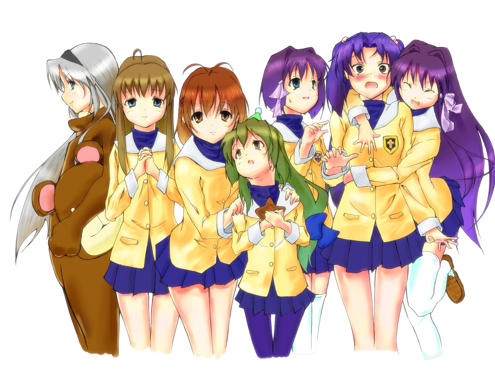 Download Yukine Miyazawa Kotomi Ichinose Ryou Fujibayashi Kyou Fujibayashi Tomoyo Sakagami Fuuko Ibuki Nagisa Furukawa Anime Clannad Wallpaper