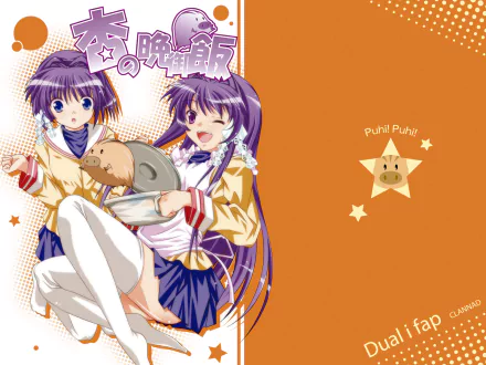 Kyou Fujibayashi Ryou Fujibayashi Botan (Clannad) Anime Clannad HD Desktop Wallpaper | Background Image
