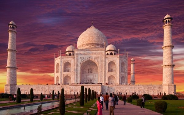 Man Made Taj Mahal Monuments Agra India Uttar Pradesh Sky Sunset HD Wallpaper | Background Image