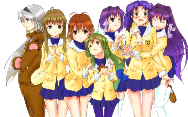 Yukine Miyazawa Kotomi Ichinose Ryou Fujibayashi Kyou Fujibayashi Tomoyo Sakagami Fuuko Ibuki Nagisa Furukawa Anime Clannad HD Desktop Wallpaper | Background Image