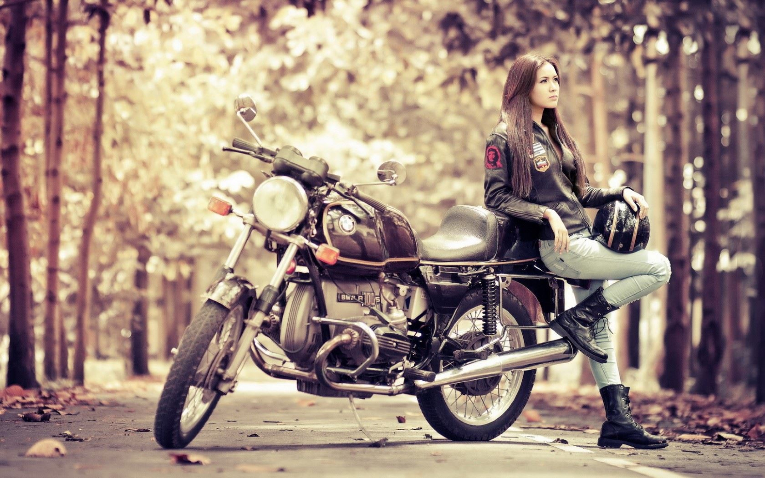 Girls & Motorcycles HD Wallpaper