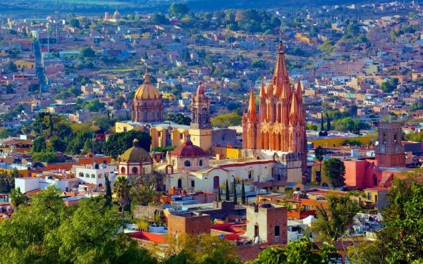 Man Made San Miguel de Allende Towns Mexico Church Bajio Architecture City HD Wallpaper | Background Image