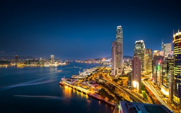 Man Made Hong Kong Cities China Night HD Wallpaper | Background Image